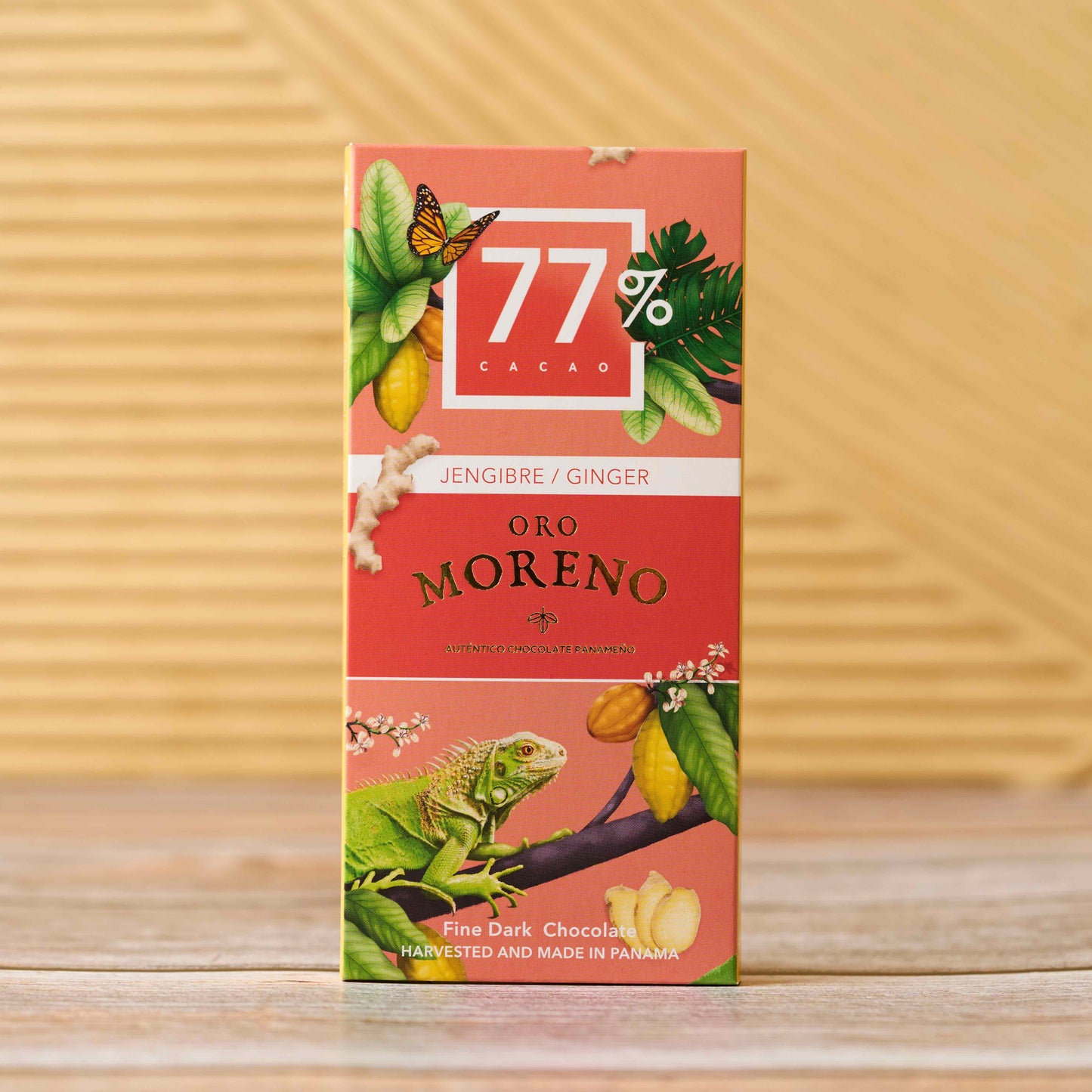 BARRA DE CHOCOLATE CON JENGIBRE 77% CACAO