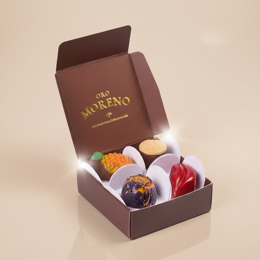 Caja de 4 bombones Oro Moreno - Personalizado