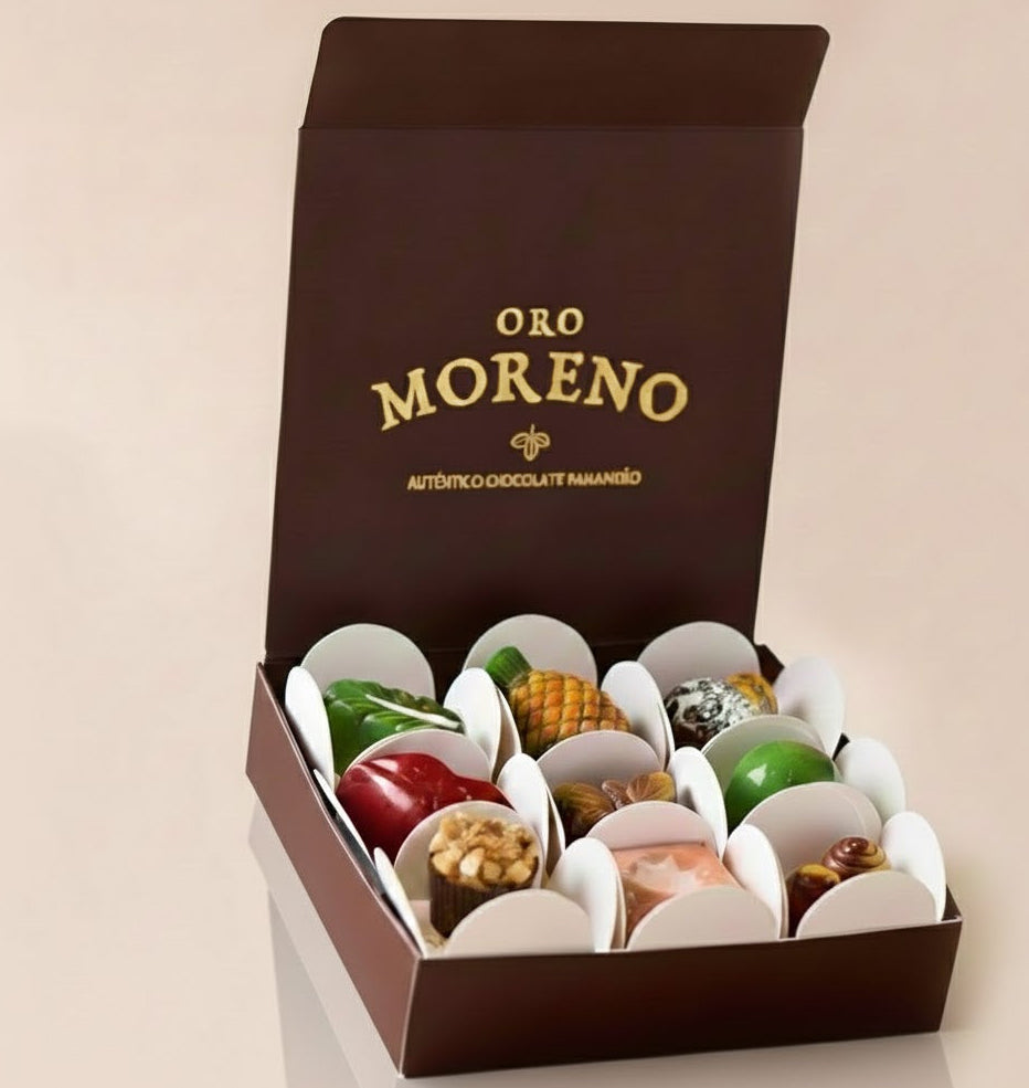 Caja de 9 bombones Oro Moreno - Personalizado