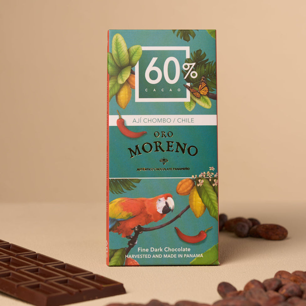 BARRA DE CHOCOLATE CON AJÍ CHOMBO 60% CACAO – Oro Moreno Panamá