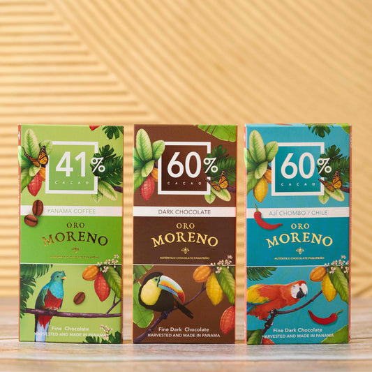 3 PACK BARRAS DE CHOCOLATE: CAFÉ 41% - CACAO 60%- AJÍ CHOMBO 60%