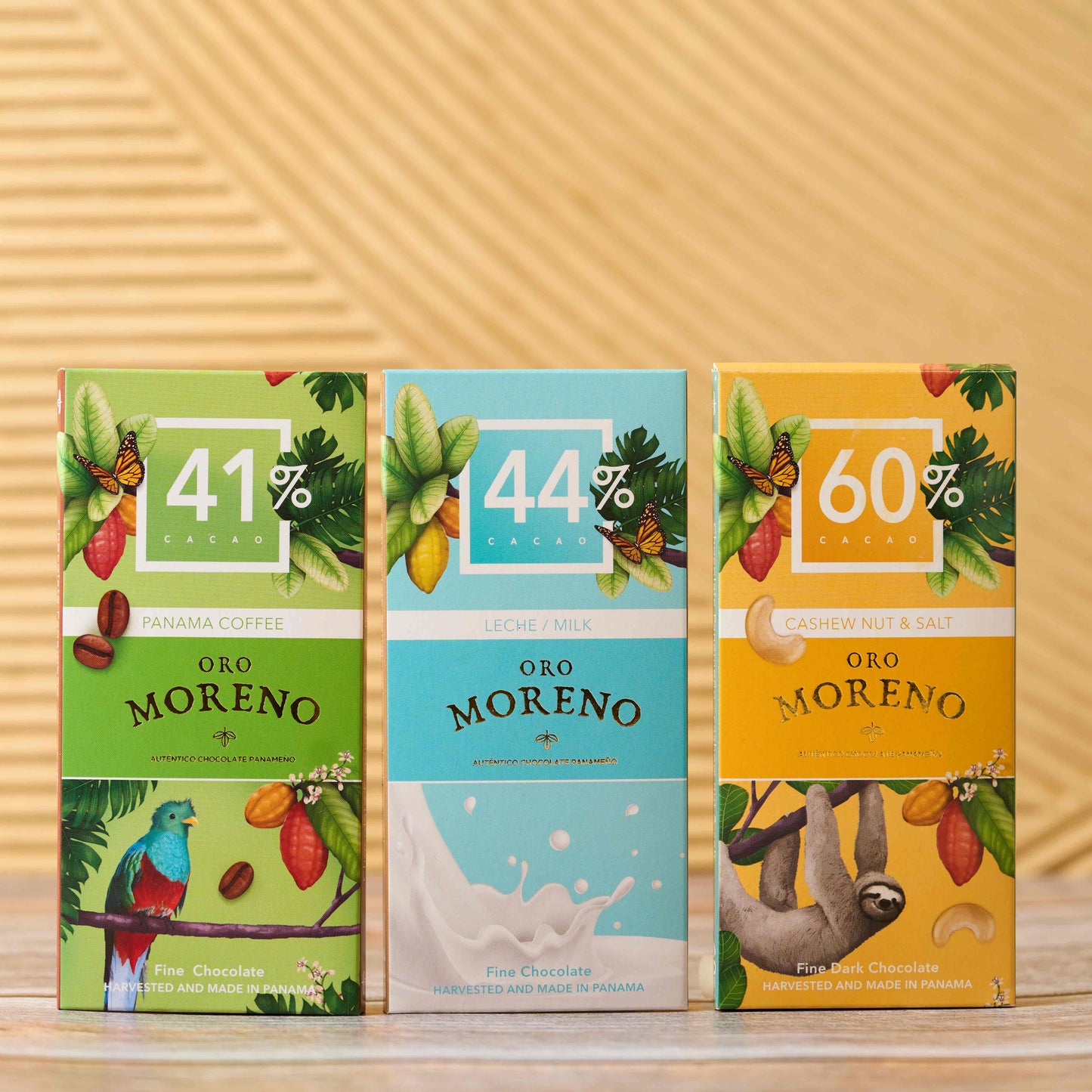 3 PACK BARRAS DE CHOCOLATE: CAFÉ 41% - LECHE 44% - PEPITAS DE MARAÑON 60%