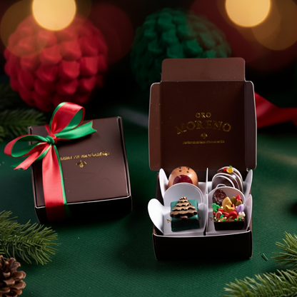 CAJA DE 4 BOMBONES NAVIDEÑOS