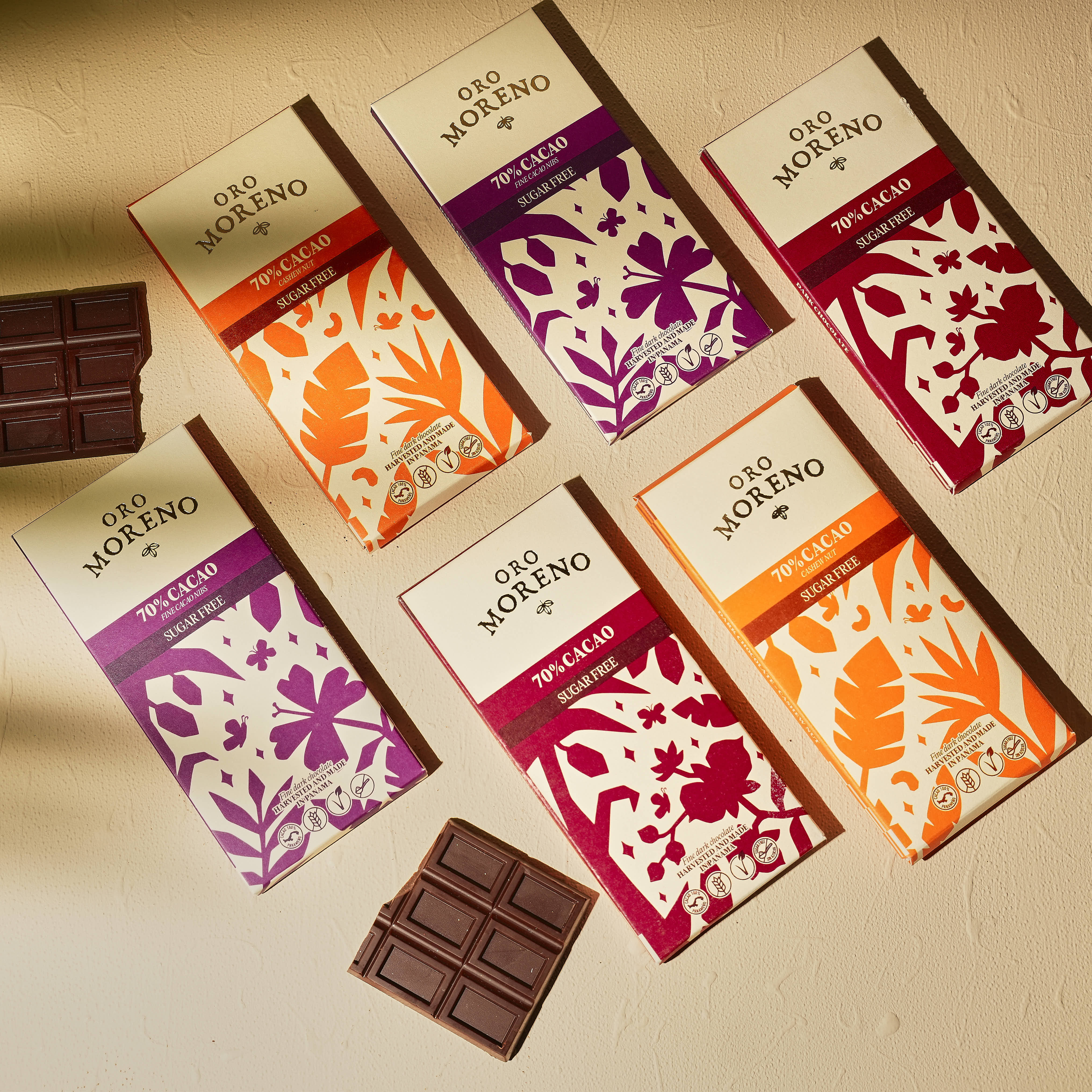 『PUNKIE CHOCOLAT』 No.1 3 PACK BARRAS SIN AZÚCAR: 1 BARRA DE CACAO CON NIBS - 1 BARRA DE
