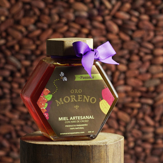MIEL ARTESANAL PANAMEÑA CON NIBS DE CACAO